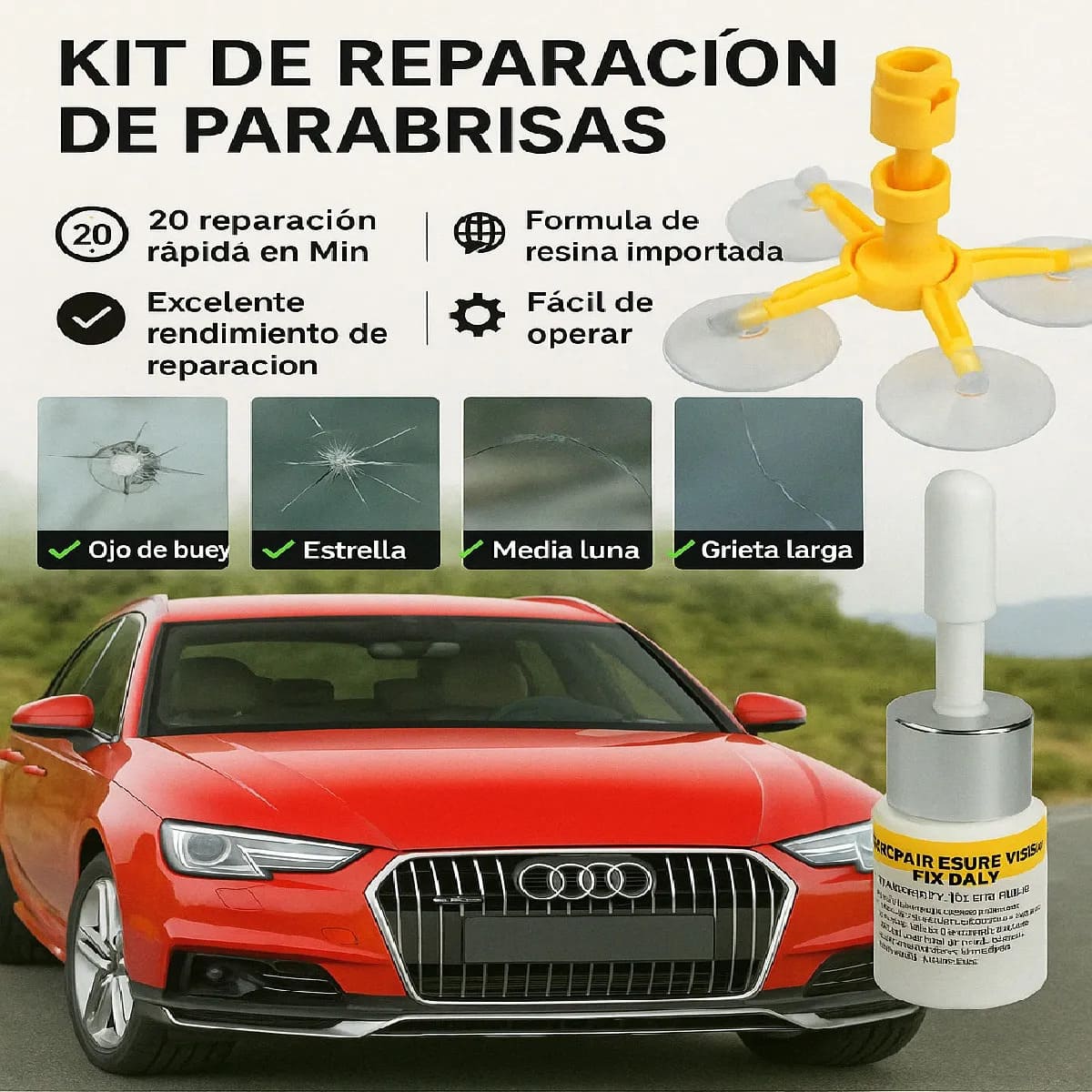Windshield Repair Kit- Reparador de parabrisas